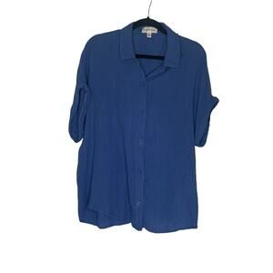 Cloth&Stone Blue Gauze Button-Down Shirt Women’s Size L